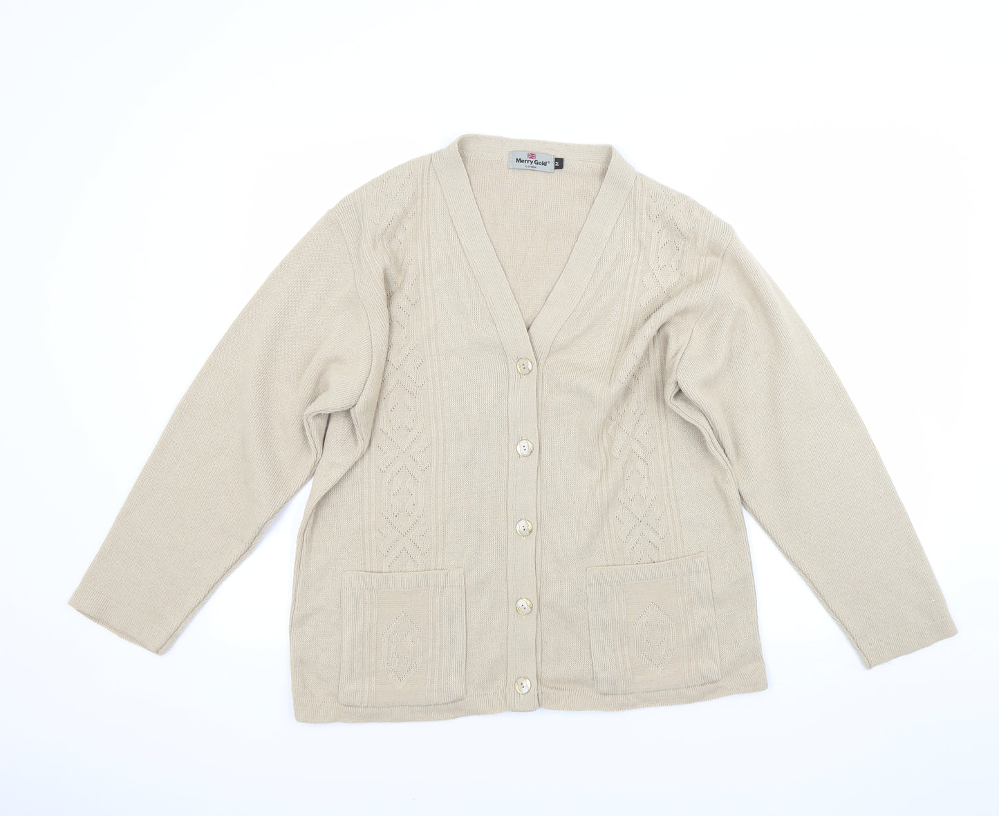 merry gold Womens Beige   Cardigan Jumper Size M