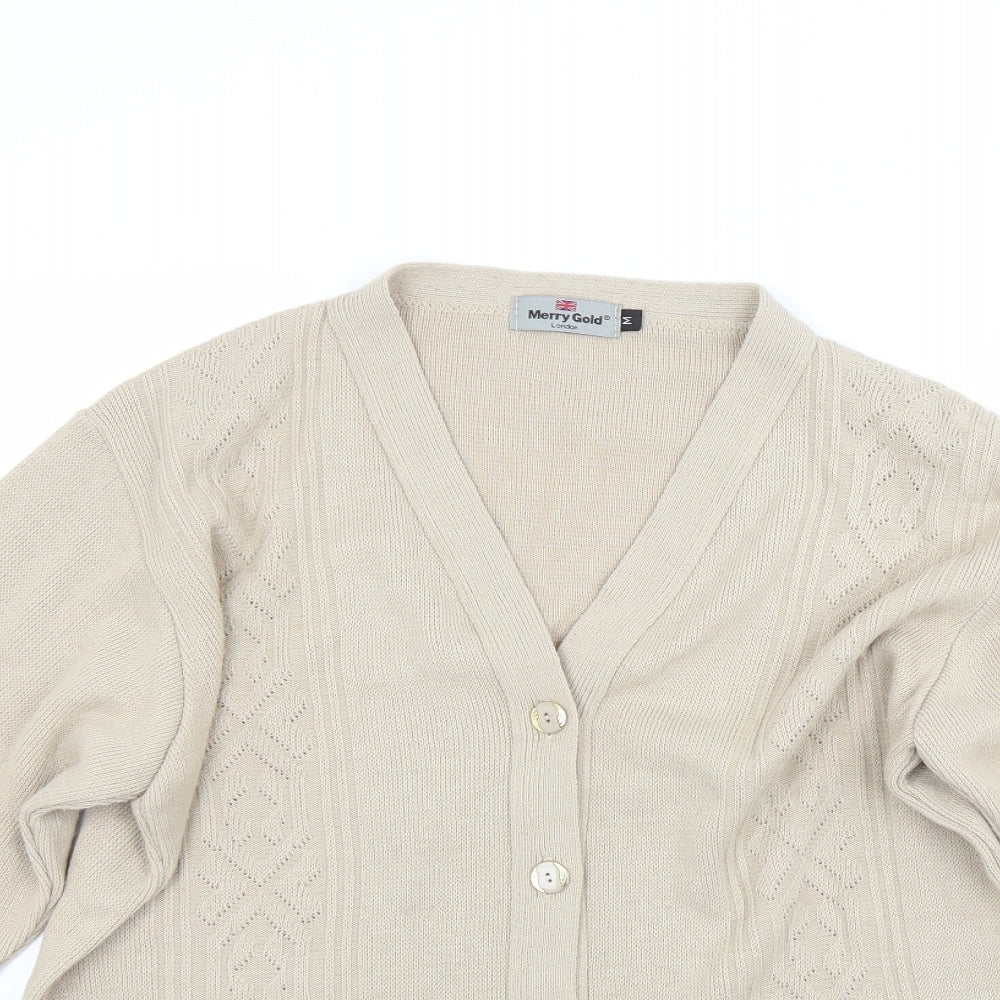merry gold Womens Beige   Cardigan Jumper Size M