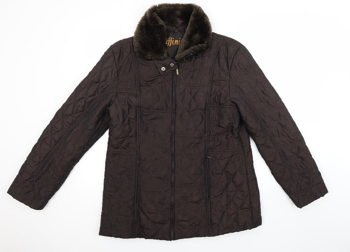 Affinites Womens Brown   Motorcycle Jacket Coat Size M