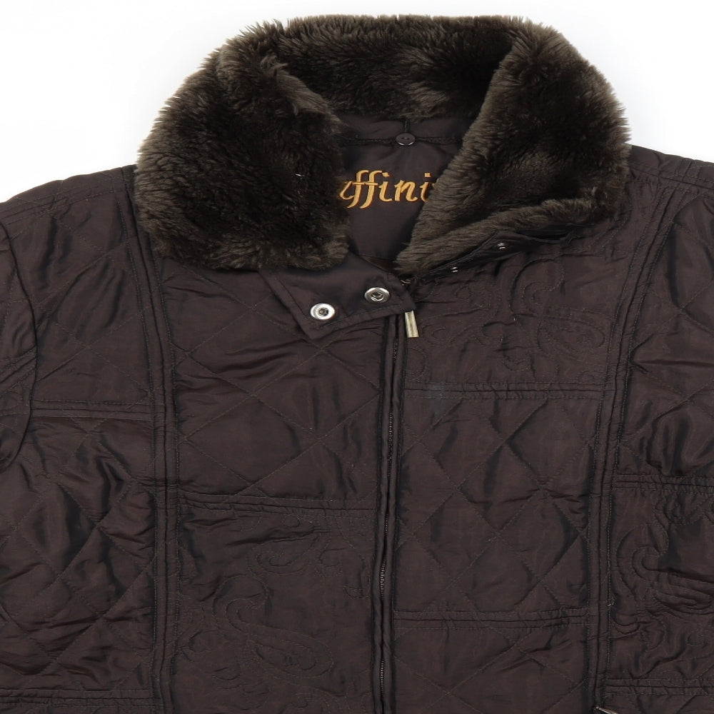 Affinites Womens Brown   Motorcycle Jacket Coat Size M