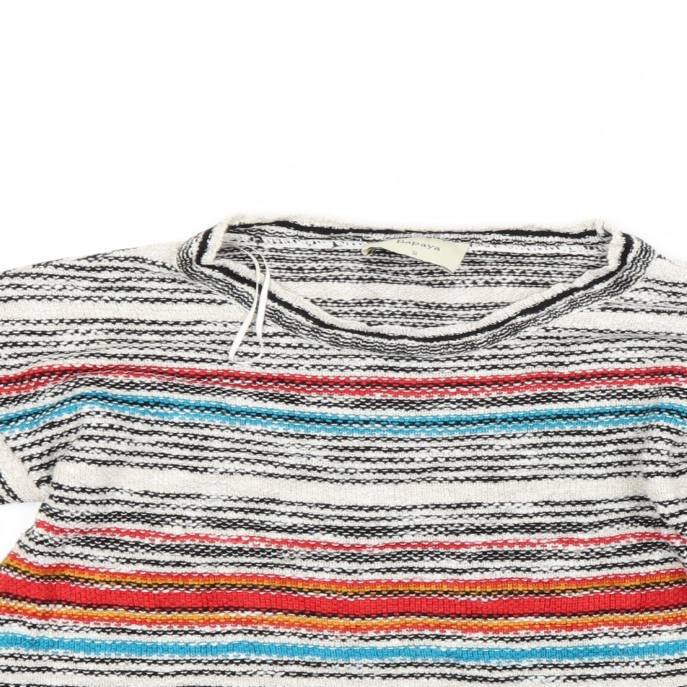 Papaya Womens Multicoloured Striped  Pullover Jumper Size S