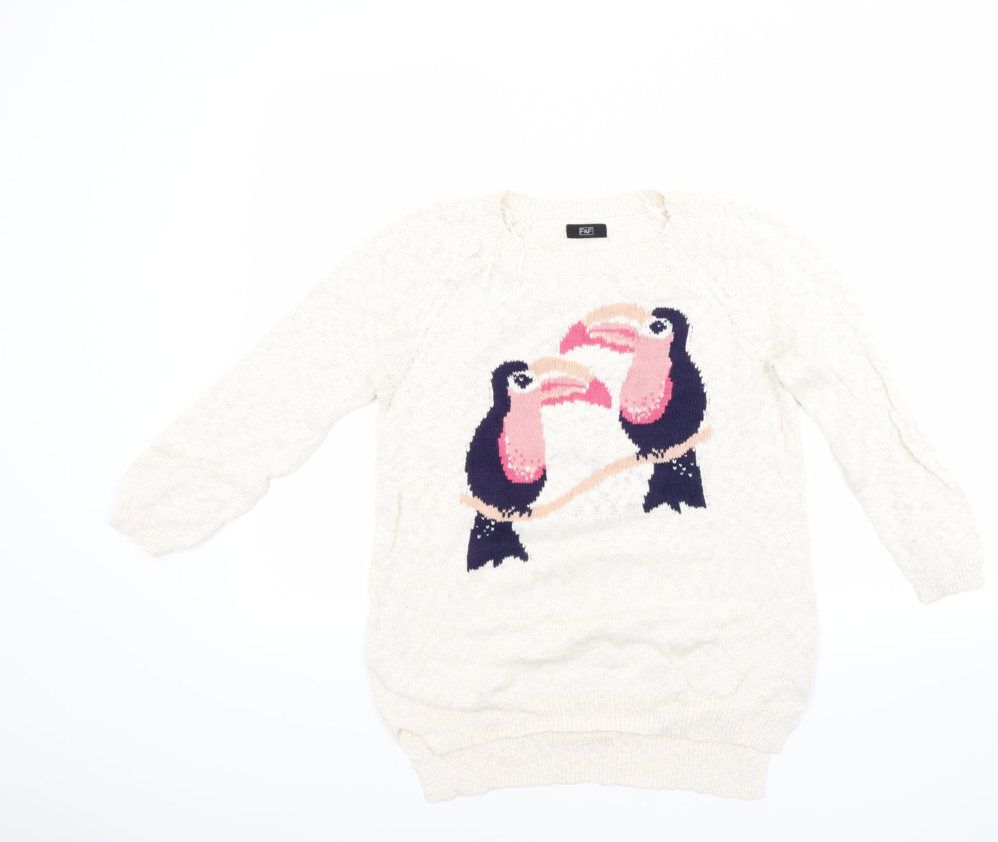 F&F Womens Beige   Pullover Jumper Size 12