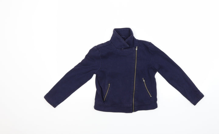 Gap Girls Blue Basic Coat Coat Size 6-7 Years
