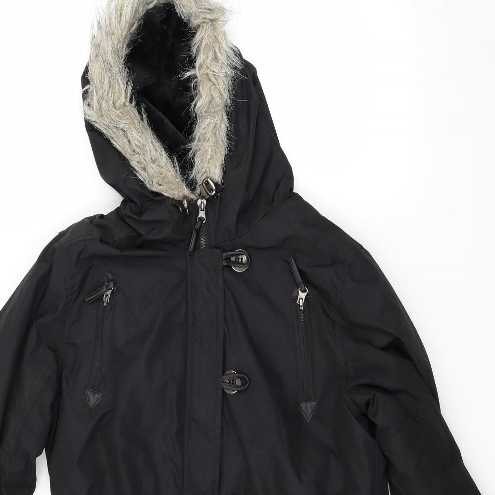 Fluid Womens Black   Parka Coat Size 12