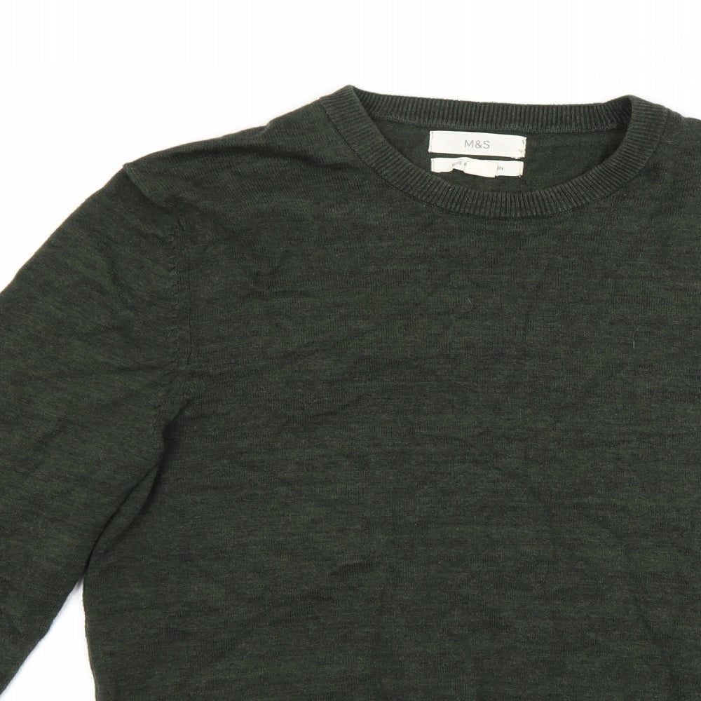 Marks and Spencer Mens Green   Henley Jumper Size M