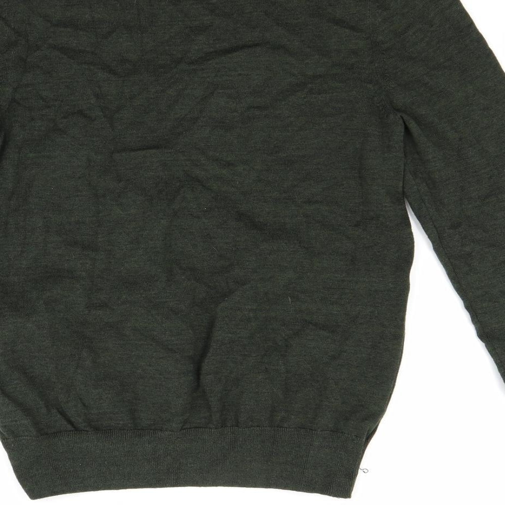 Marks and Spencer Mens Green   Henley Jumper Size M