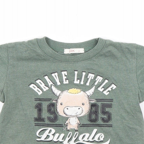 Fox Boys Green   Basic T-Shirt Size 2 Years