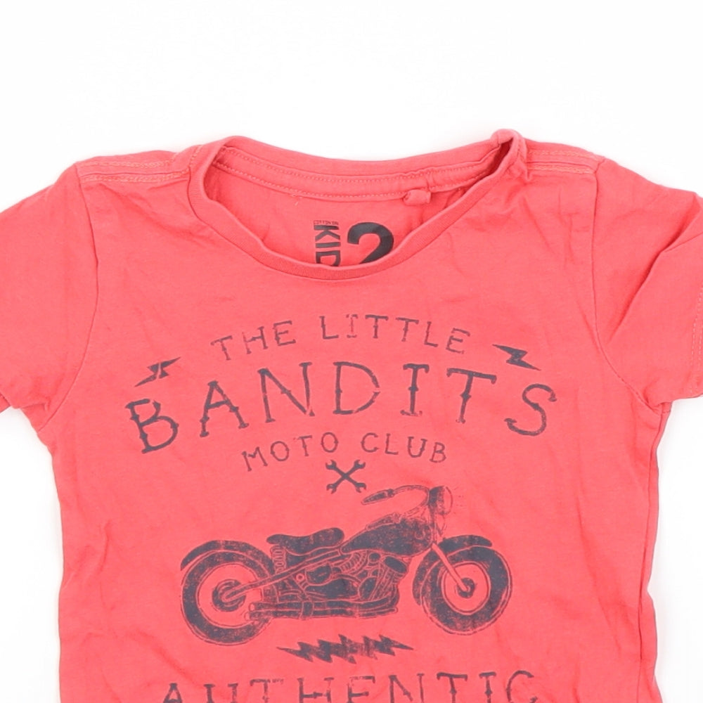 Preworn Boys Red   Basic T-Shirt Size 2 Years