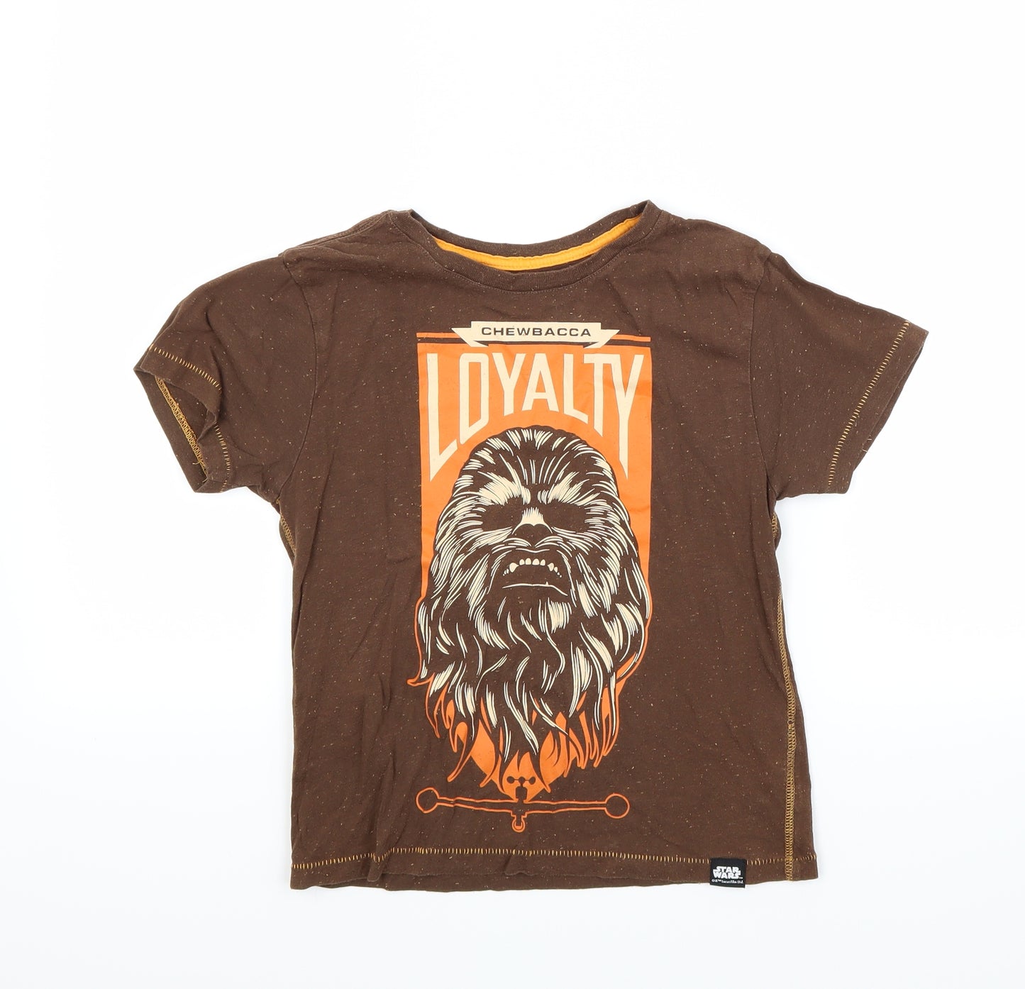 Disney Boys Brown   Basic T-Shirt Size 7-8 Years  - Star wars