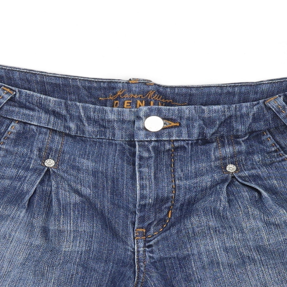 Karen Millen Womens Blue  Denim Boyfriend Shorts Size 12
