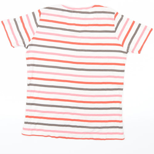 Damart Womens Pink Striped  Basic T-Shirt Size 14