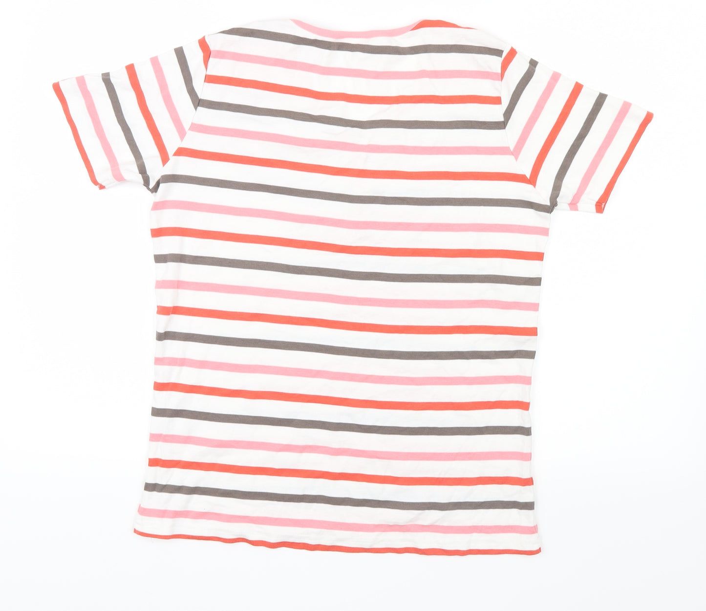 Damart Womens Pink Striped  Basic T-Shirt Size 14