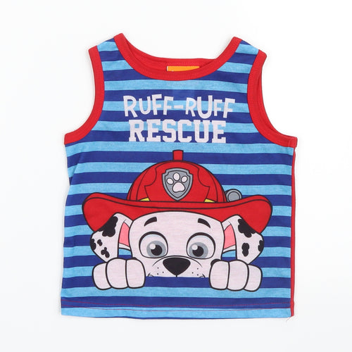 Nickelodeon Boys Blue Striped  Basic Tank Size 2 Years