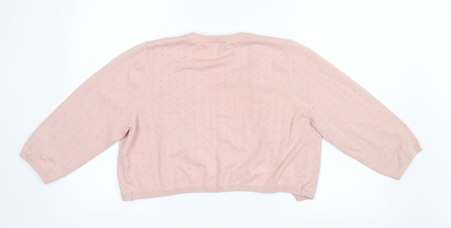 BHS Womens Pink  Knit Cardigan Jumper Size 16