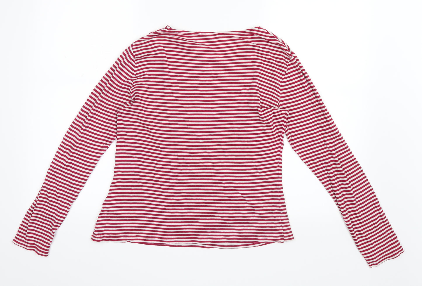 Marks and Spencer Womens Red Striped  Basic T-Shirt Size 12