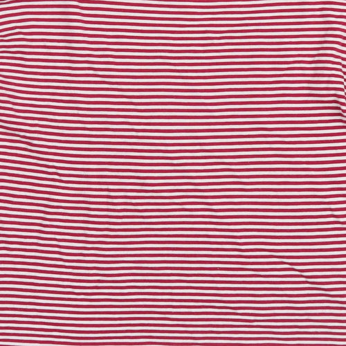 Marks and Spencer Womens Red Striped  Basic T-Shirt Size 12