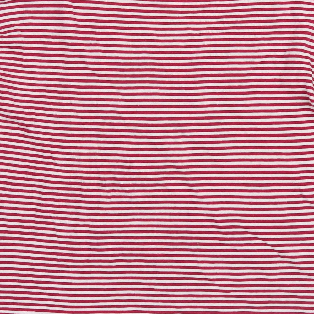 Marks and Spencer Womens Red Striped  Basic T-Shirt Size 12