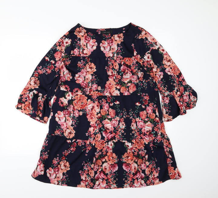 New Look Womens Blue Floral  Shift  Size 10