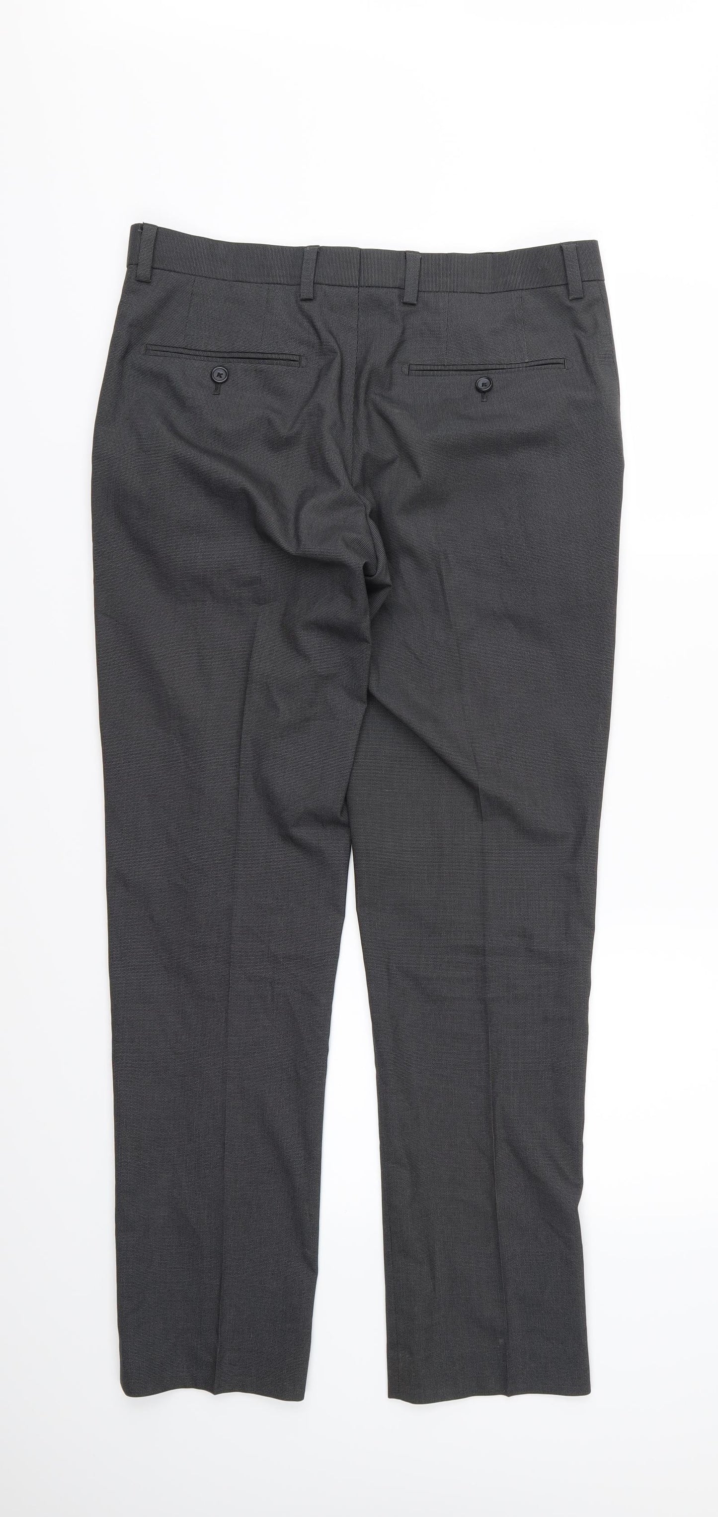 NEXT Mens Grey  Rayon Trousers  Size 32 L31 in