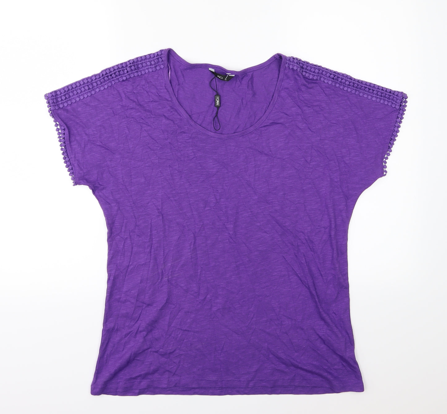 M&Co Womens Purple  Jersey Basic T-Shirt Size 14