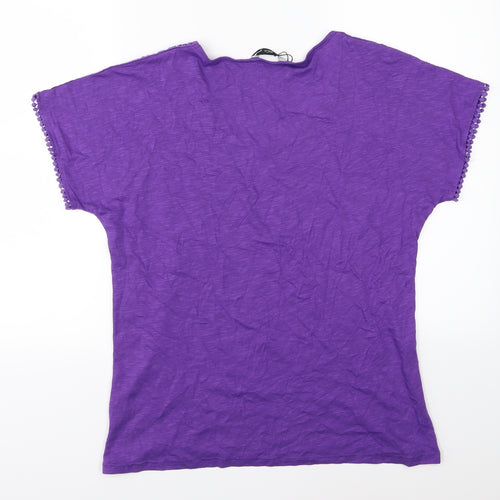 M&Co Womens Purple  Jersey Basic T-Shirt Size 14