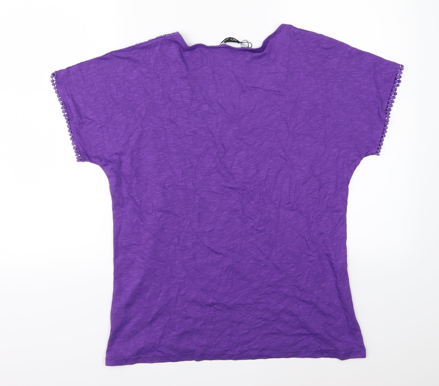 M&Co Womens Purple  Jersey Basic T-Shirt Size 14