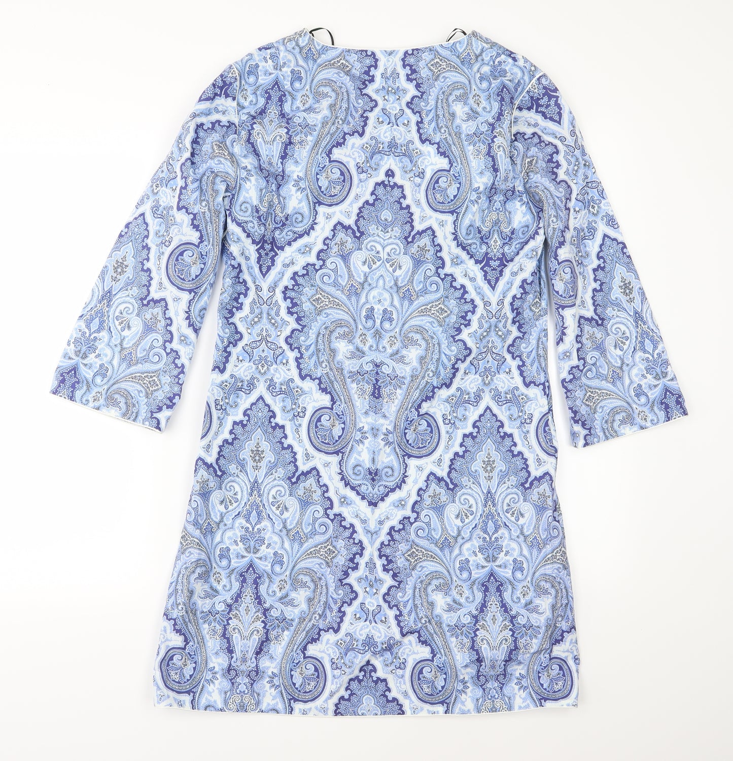 Zara Womens Blue Paisley Woven A-Line  Size S