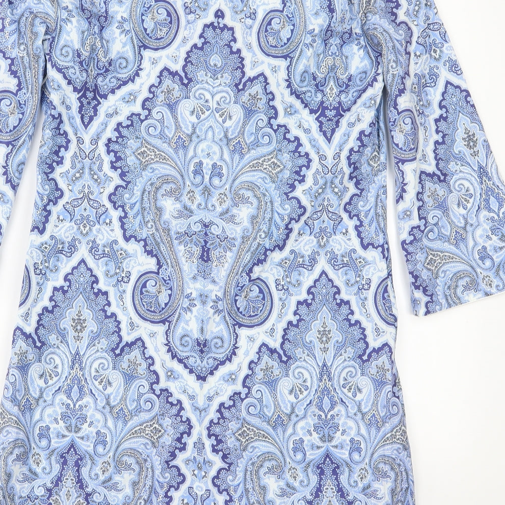 Zara Womens Blue Paisley Woven A-Line  Size S