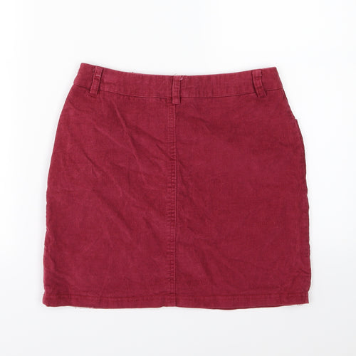 Missguided Womens Red  Corduroy A-Line Skirt Size 10