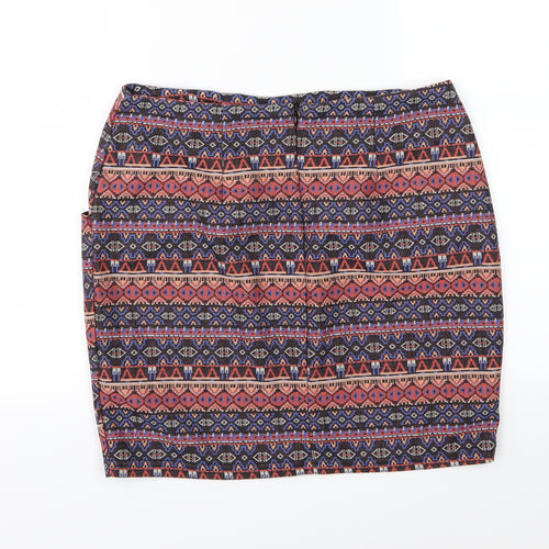 New Look Womens Multicoloured Striped  A-Line Skirt Size 14