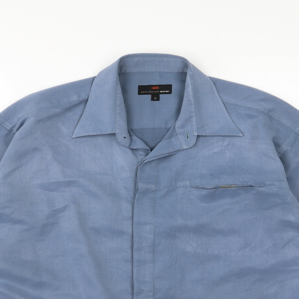 Petroleum Mens Blue    Button-Up Size M