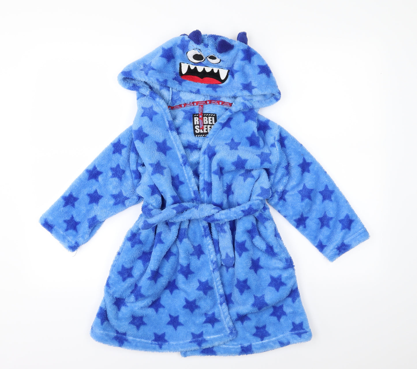 Primark Boys Blue  Fleece  Gown Size 3-4 Years  - Monster