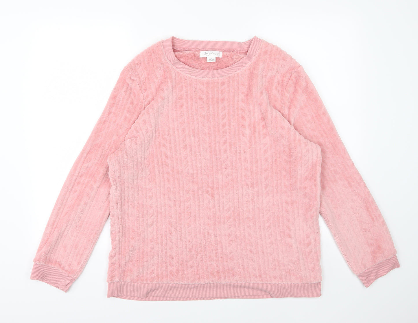 Love to lounge  Womens Pink  Fleece Top Pyjama Top Size L