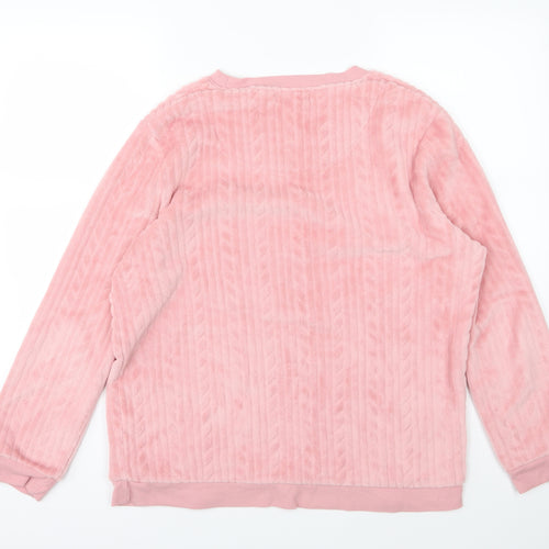 Love to lounge  Womens Pink  Fleece Top Pyjama Top Size L
