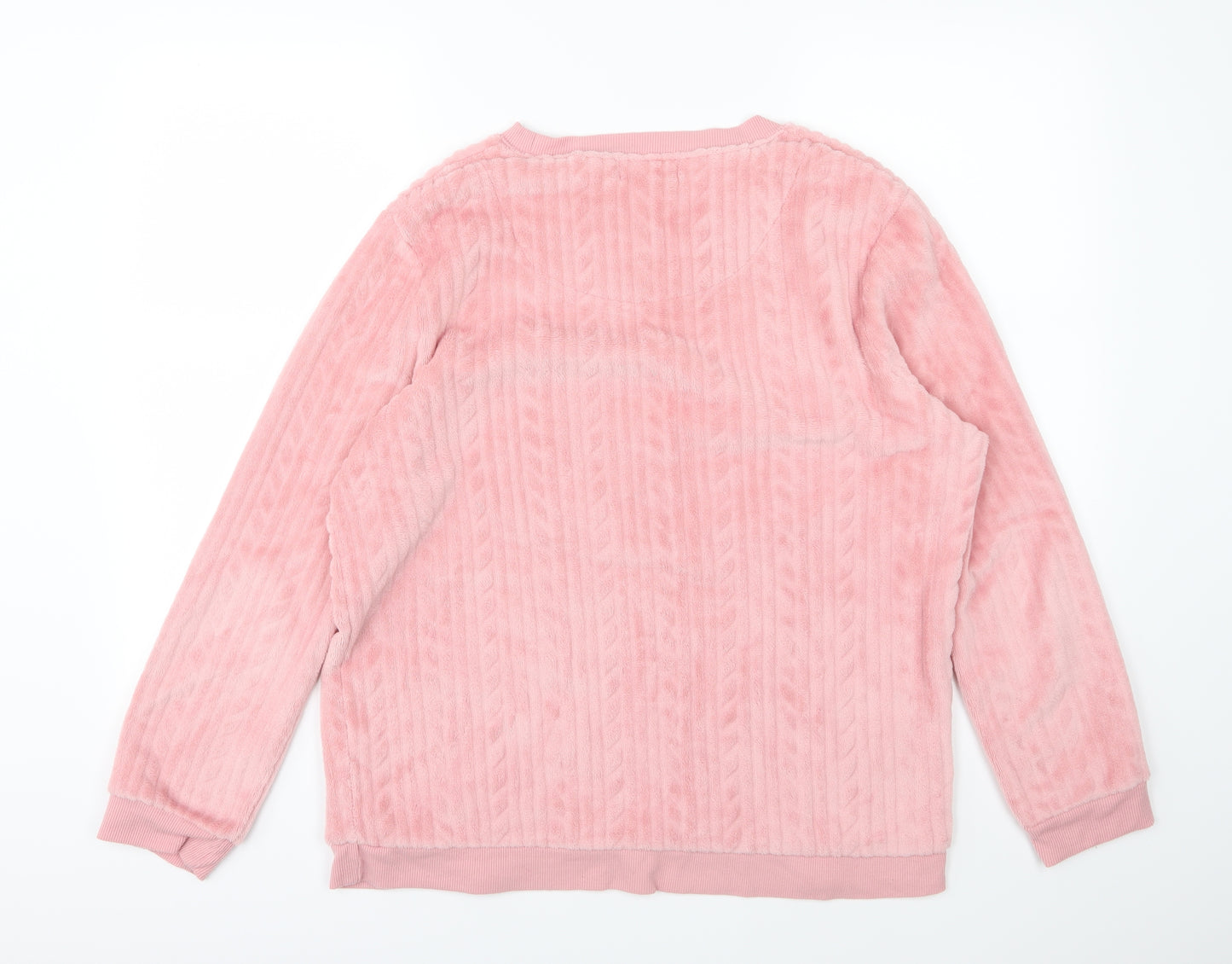 Love to lounge  Womens Pink  Fleece Top Pyjama Top Size L
