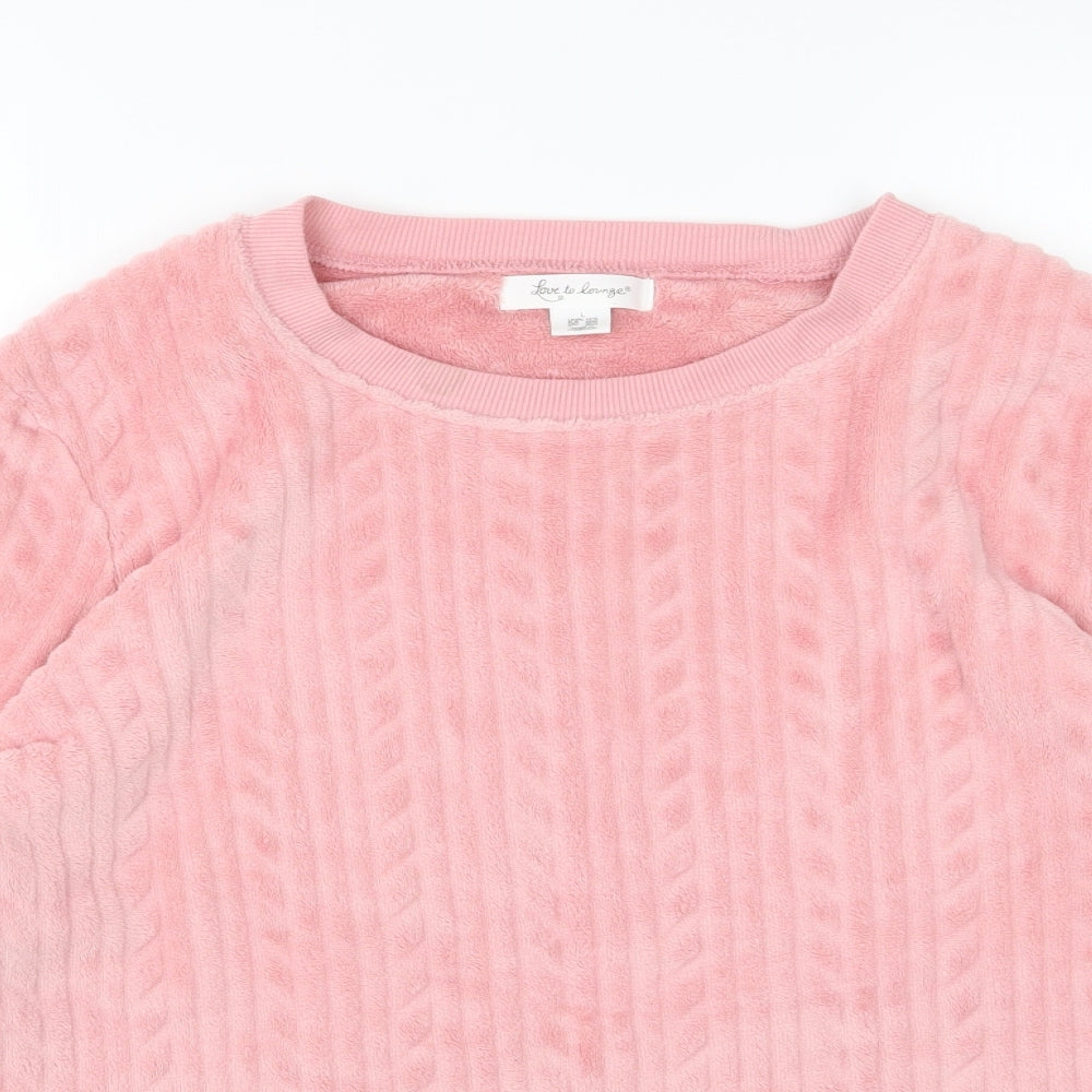 Love to lounge  Womens Pink  Fleece Top Pyjama Top Size L
