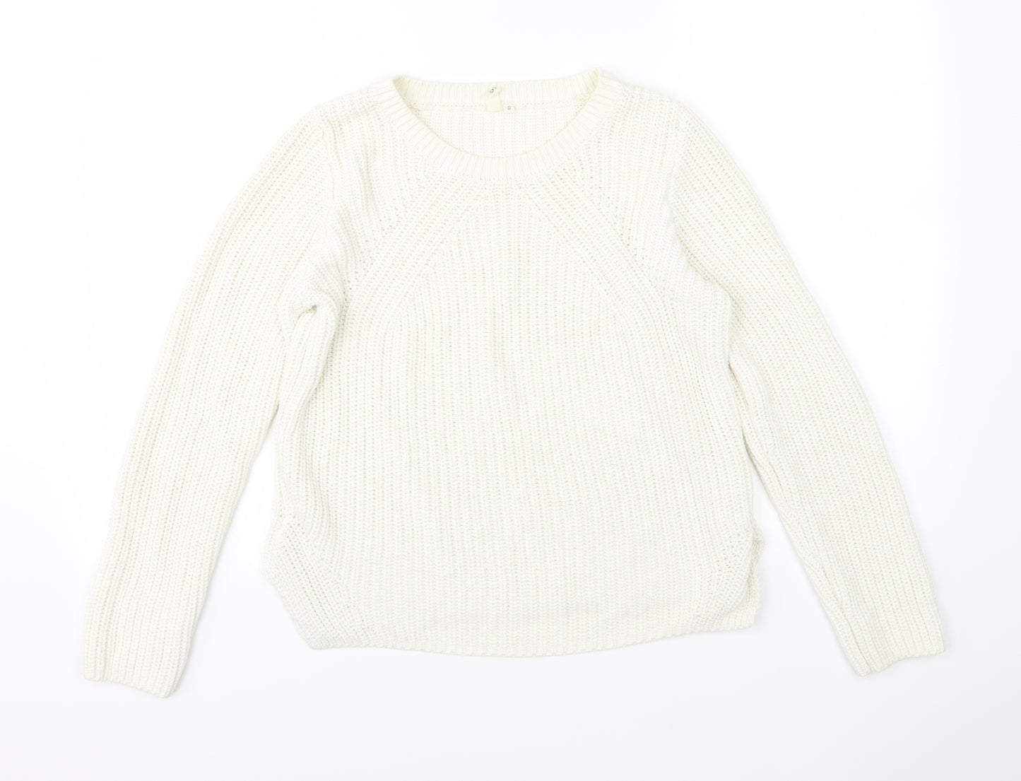 QS Womens Ivory  Knit Pullover Jumper Size S