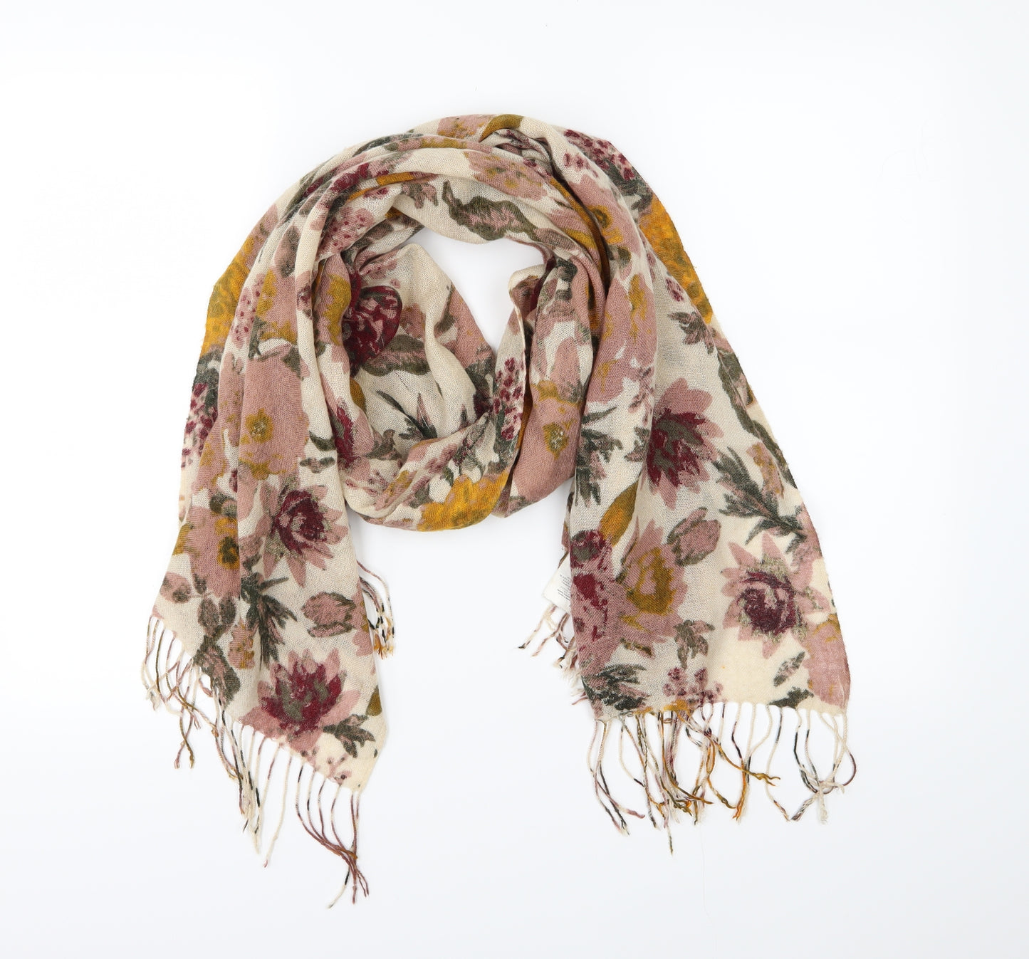 H&M Womens Multicoloured Floral Knit  Scarf
