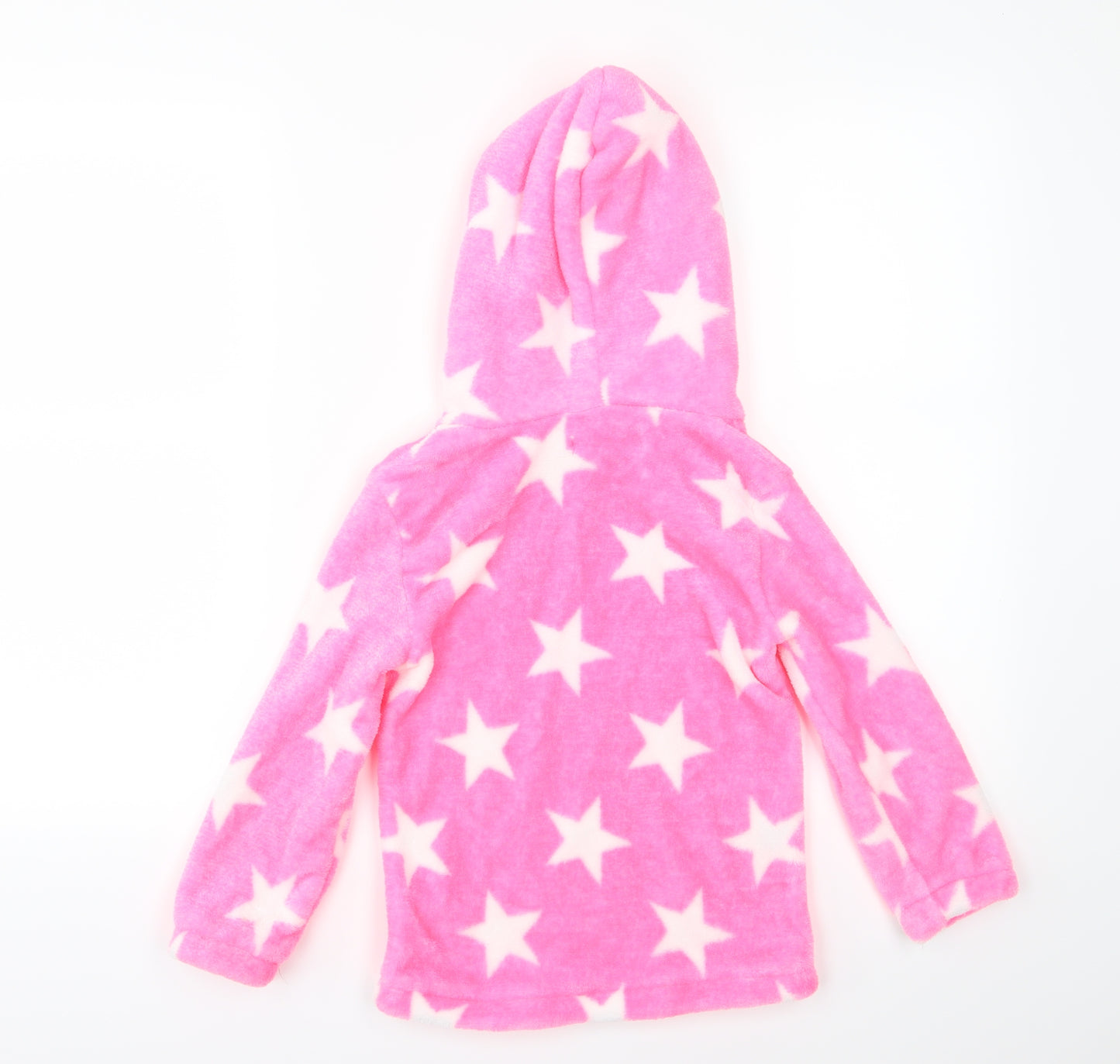 Love Sleep Girls Pink  Fleece Top Pyjama Top Size 7-8 Years  - Neon star print