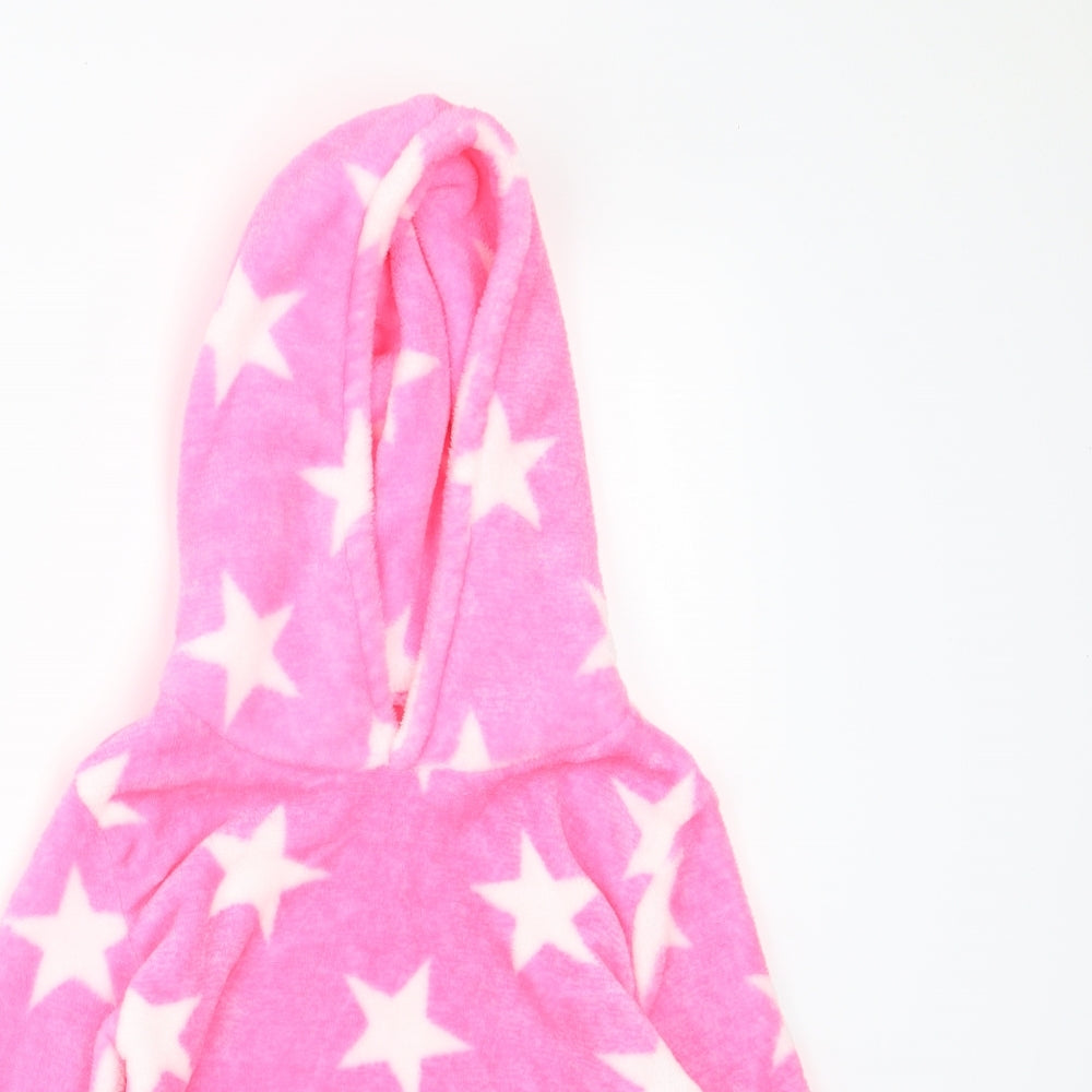 Love Sleep Girls Pink  Fleece Top Pyjama Top Size 7-8 Years  - Neon star print