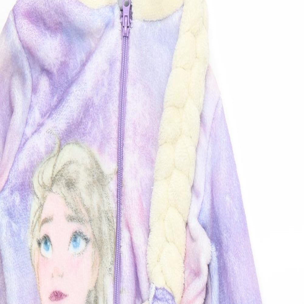 F&F Girls Purple  Fleece  One Piece Size 6-7 Years  - Frozen Elsa