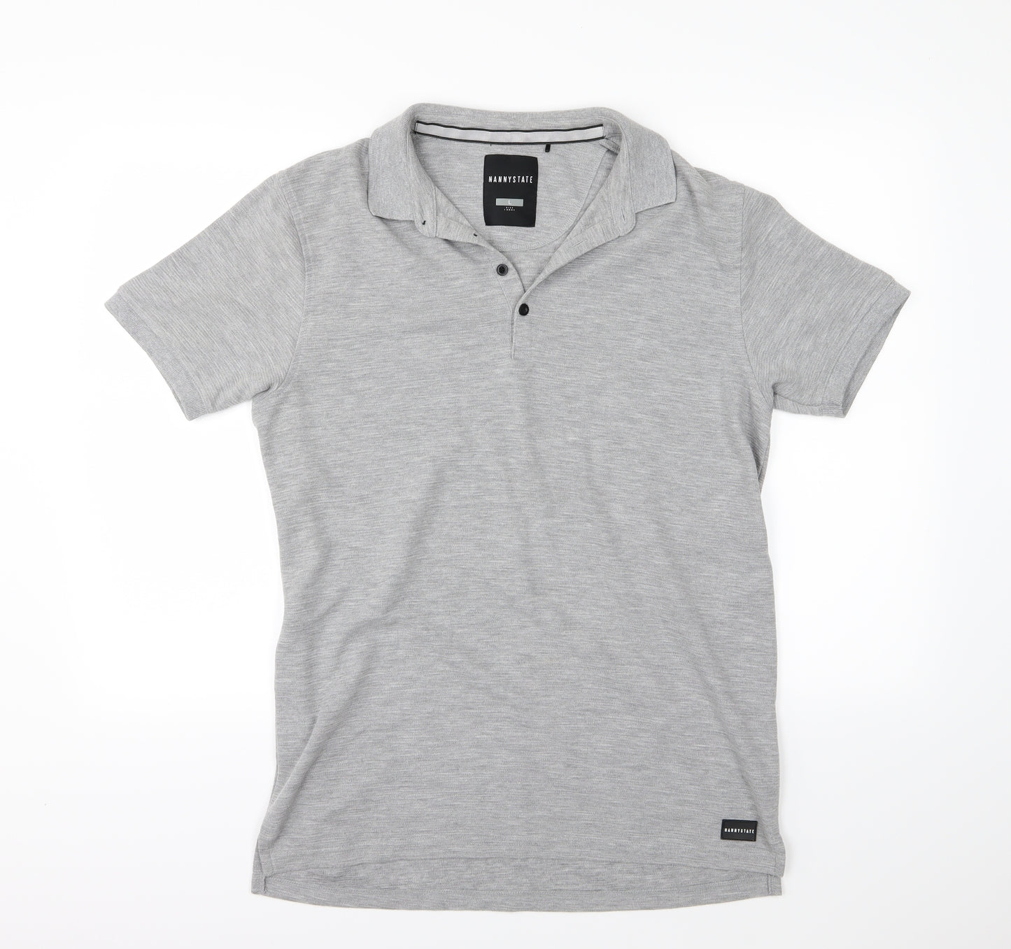 Nanny State Mens Grey  Jersey  Polo Size L