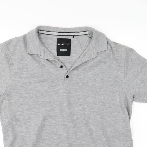 Nanny State Mens Grey  Jersey  Polo Size L
