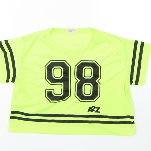 A2Z 4 kids Girls Yellow Striped Jersey Basic T-Shirt Size 11-12 Years  - Cropped