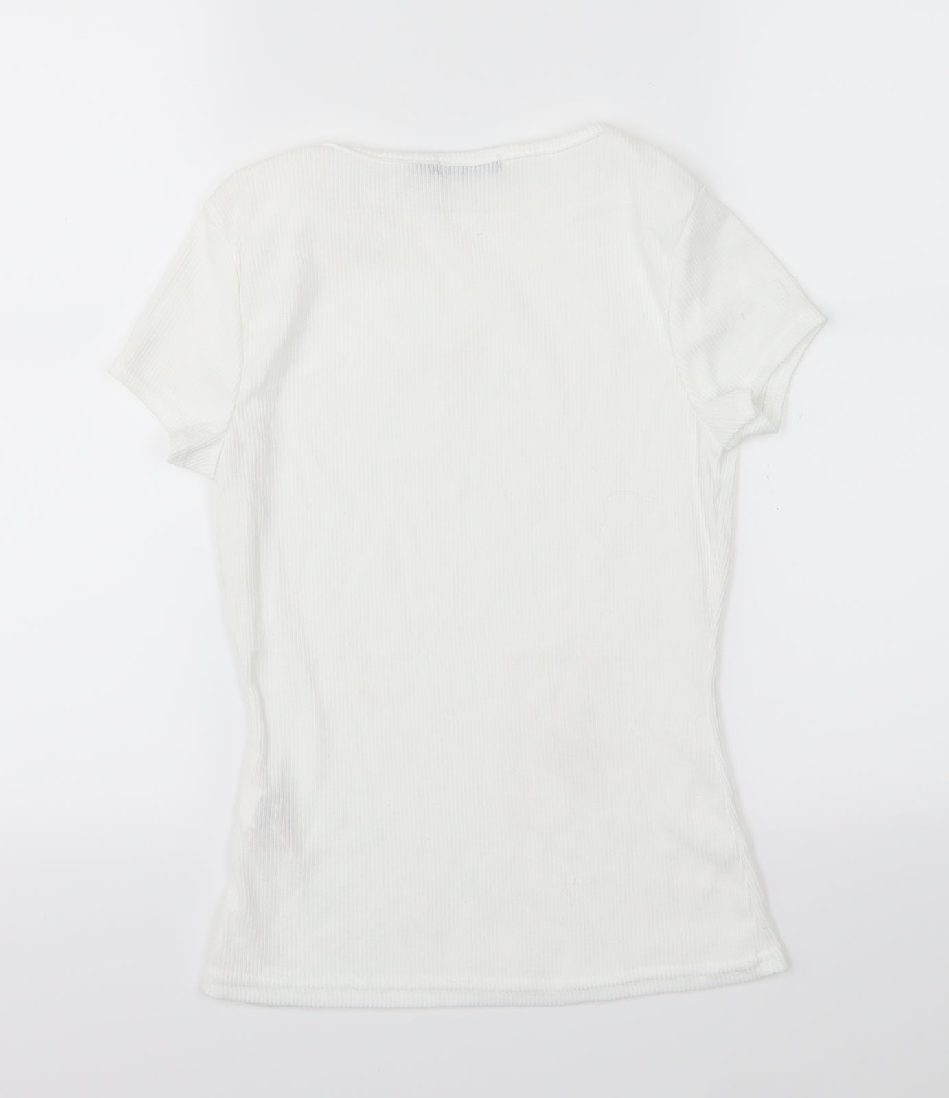 Boohoo Womens White  Jersey Basic T-Shirt Size 10