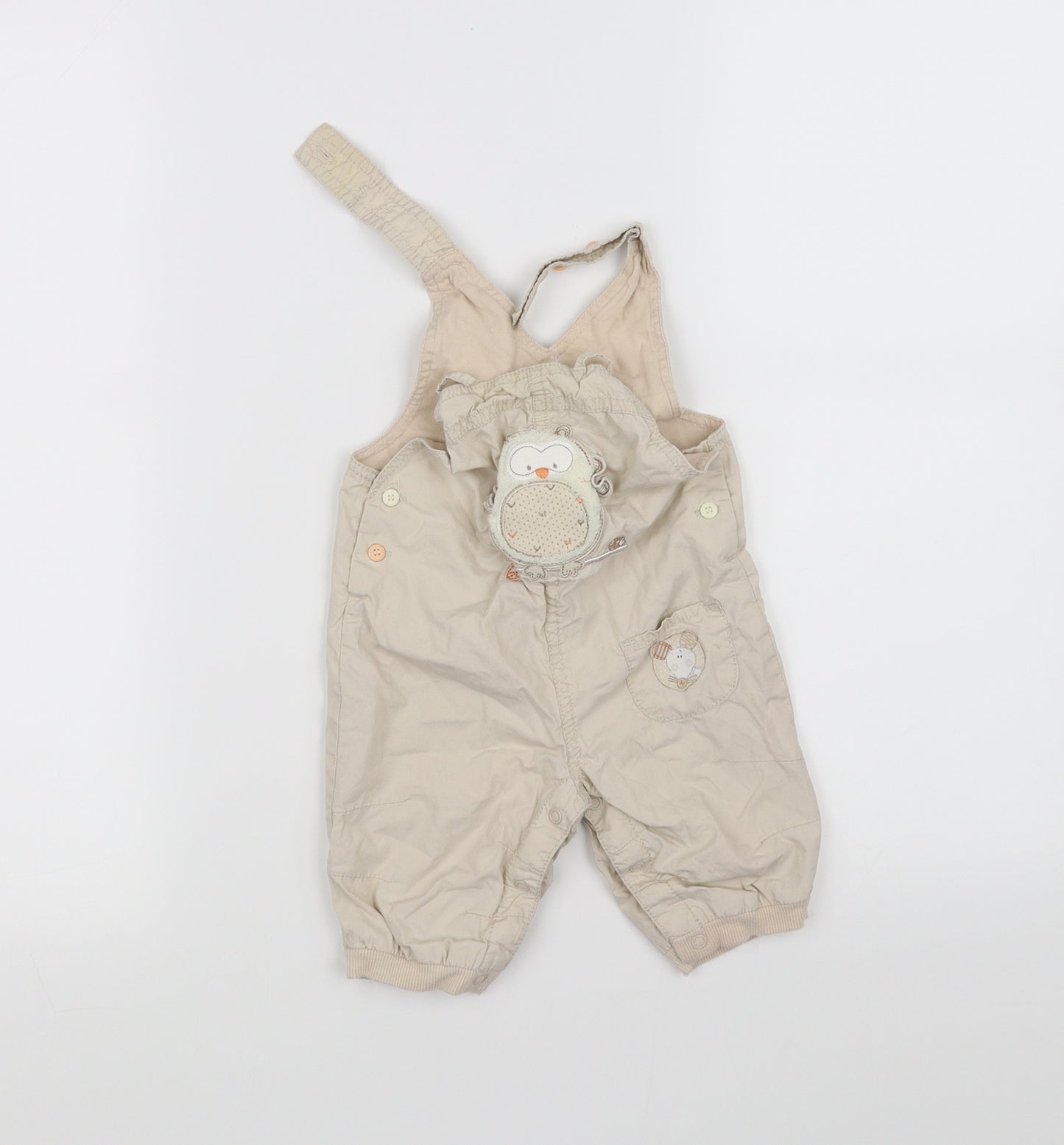 Preworn  Beige   Dungaree One-Piece Size 0-3 Months