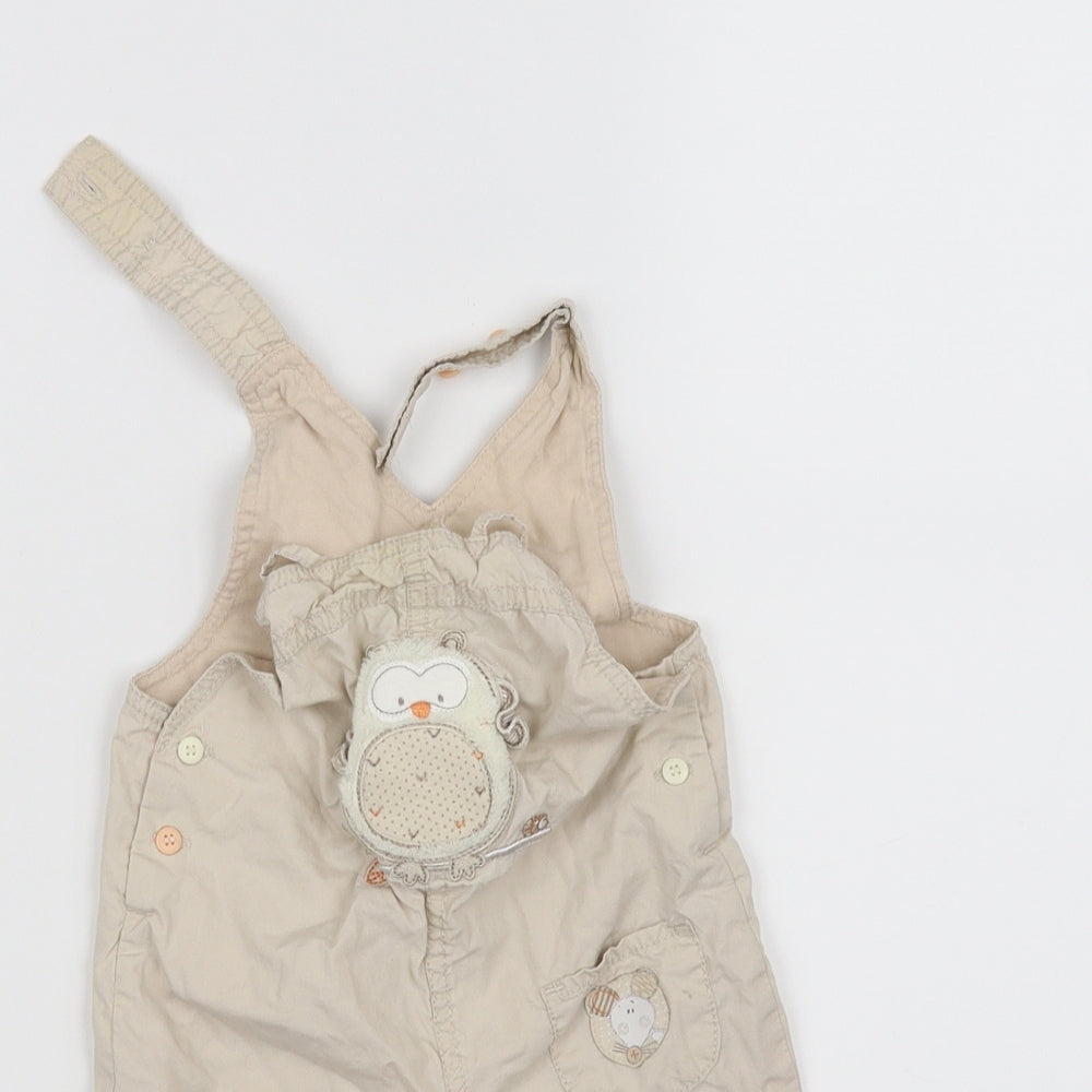 Preworn  Beige   Dungaree One-Piece Size 0-3 Months