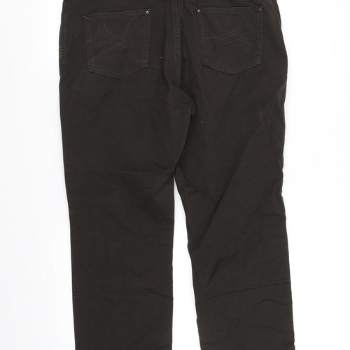 m&s Womens Green   Straight Jeans Size 14 L30 in