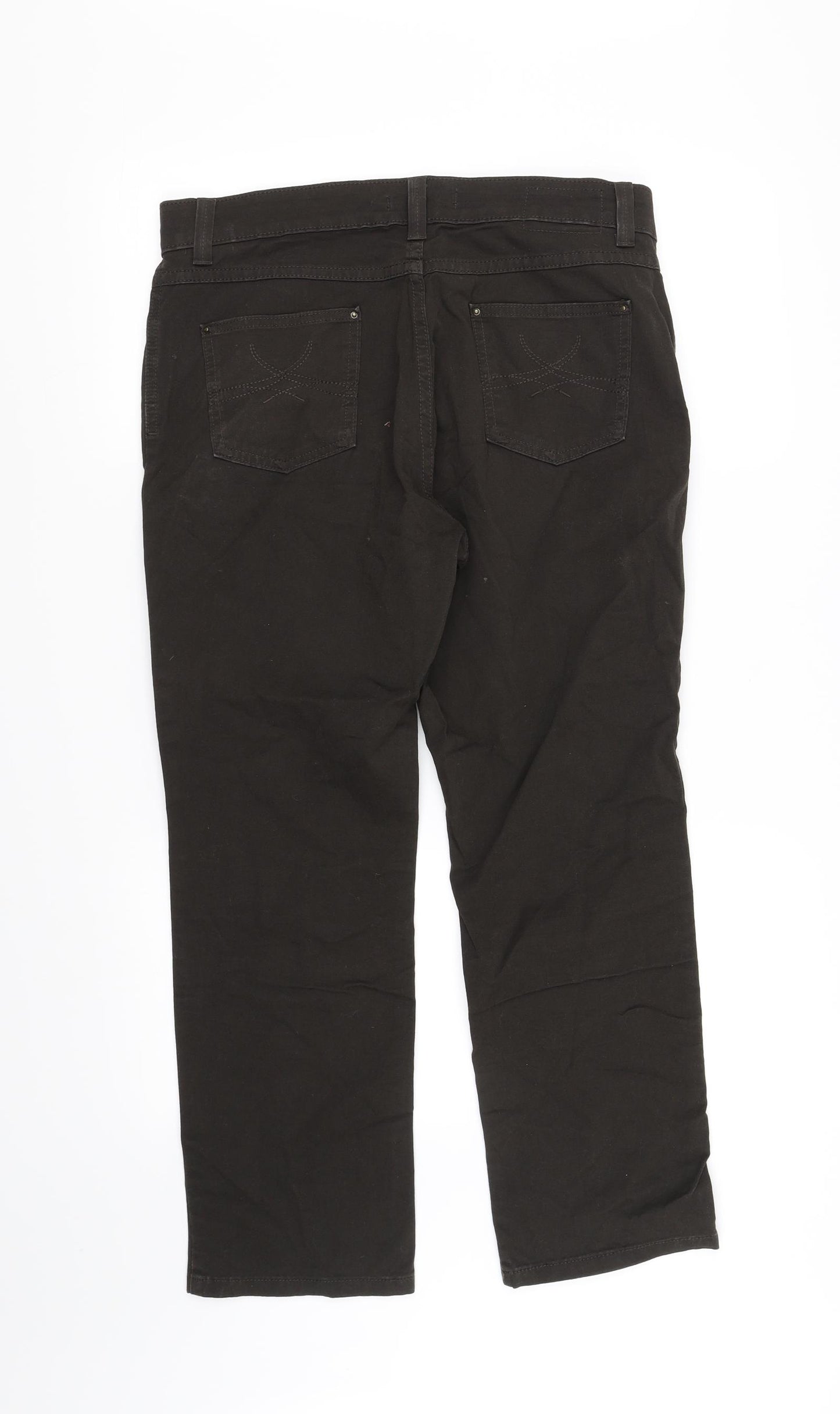 m&s Womens Green   Straight Jeans Size 14 L30 in
