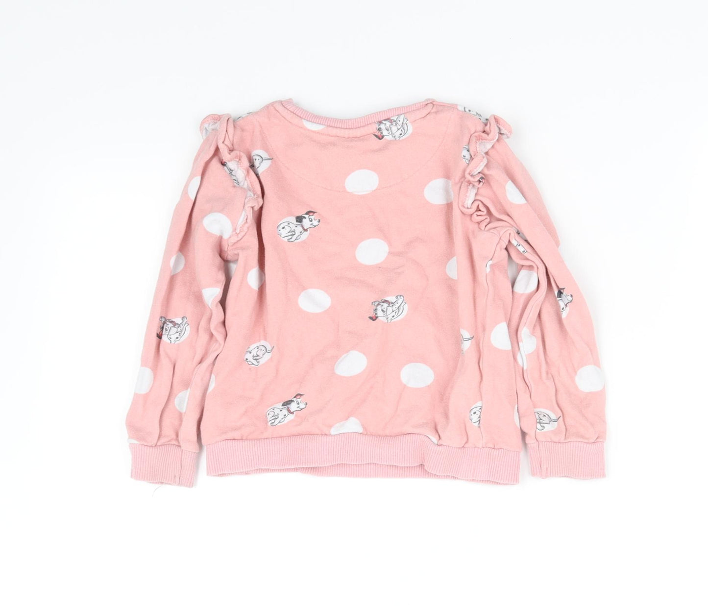 Disney Girls Pink Polka Dot  Basic T-Shirt Size 3-4 Years